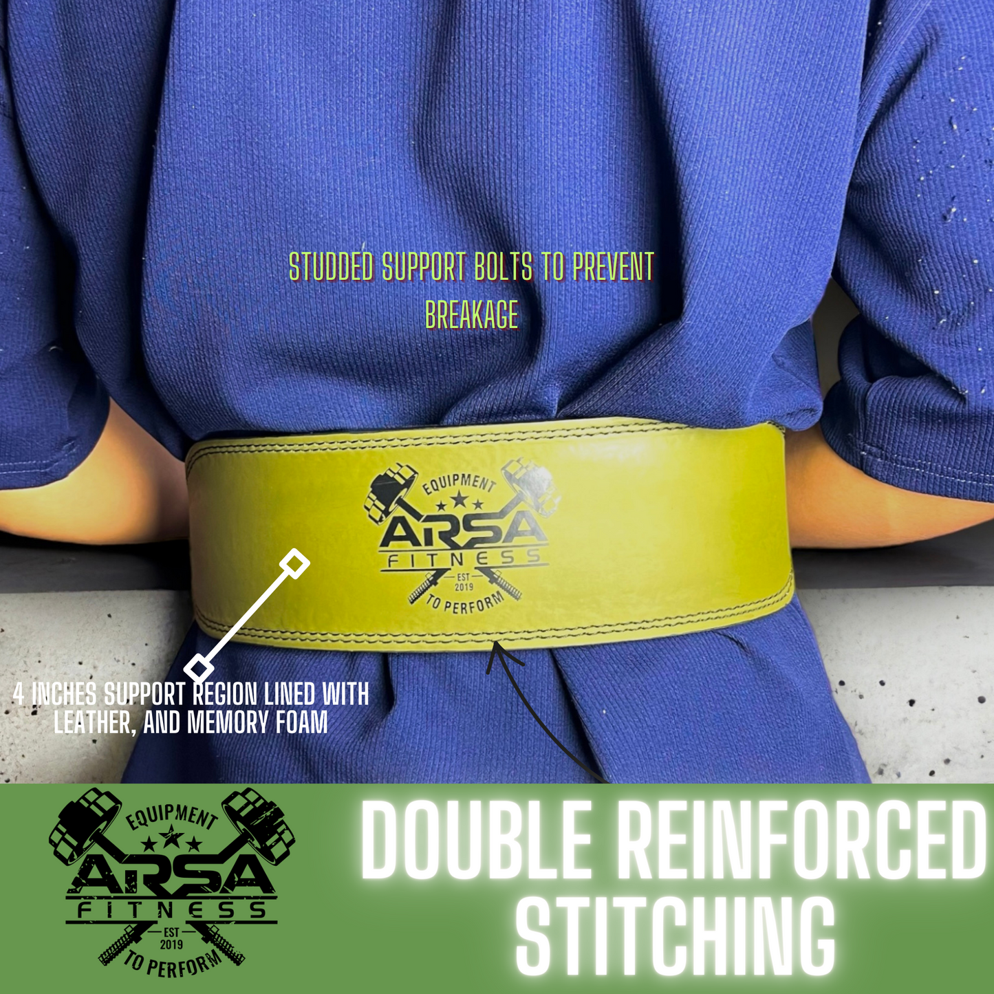 9MM Padded Weightlifting Belt - Olive