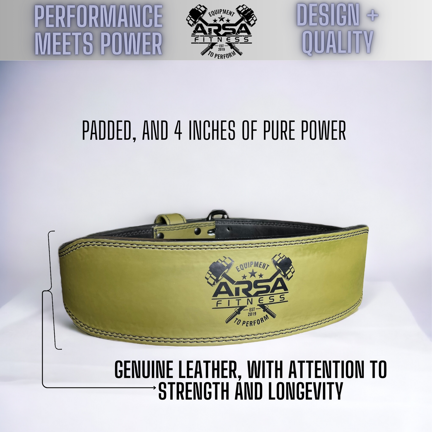 9MM Padded Weightlifting Belt - Olive
