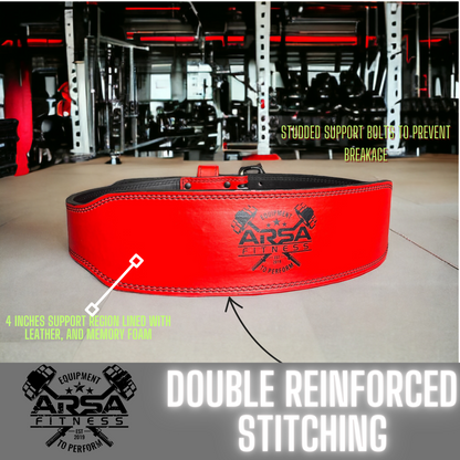 9mm Padded Weightlifting Belt - Red Skull