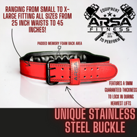 9MM Padded Weightlifting Belt - Red Skull