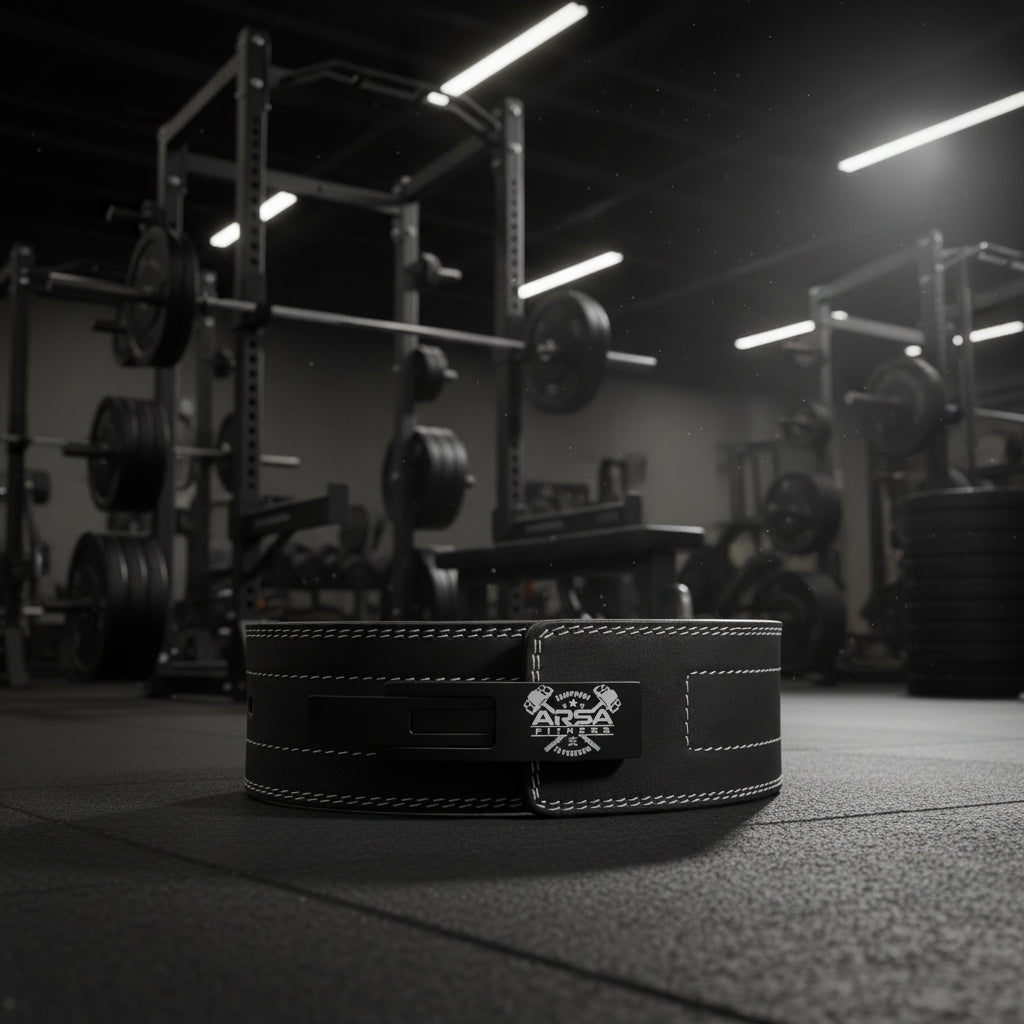 Powerlifter wearing 10MM lever belt during squat