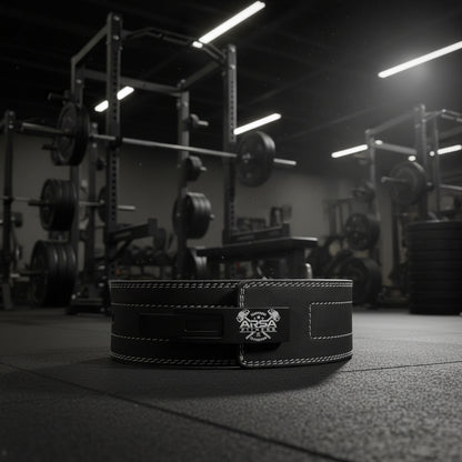Powerlifter wearing 10MM lever belt during squat
