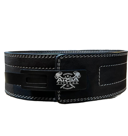 Arsa Fitness 10MM black suede lever belt — IPL approved competition powerlifting belt