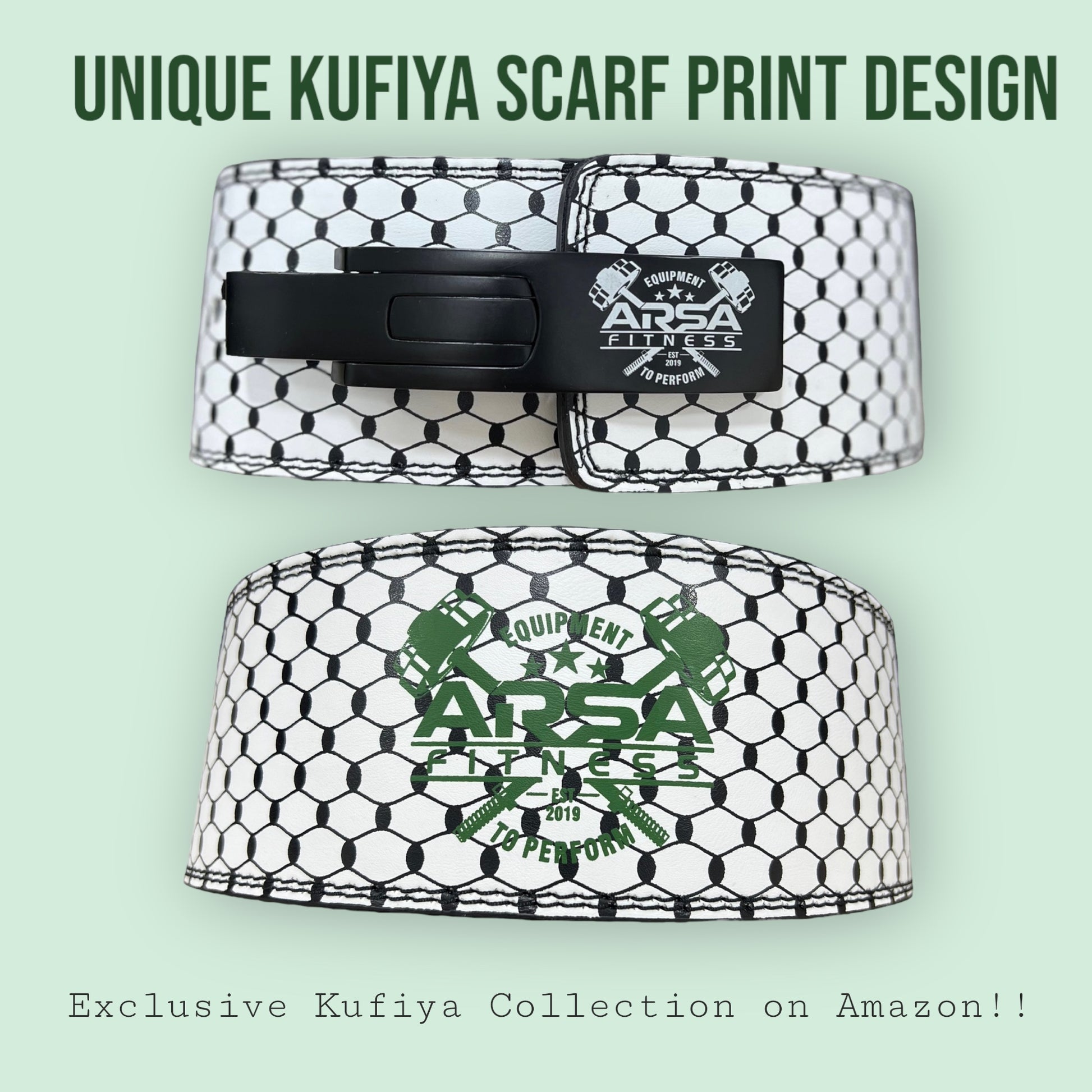 First of its Kind, Palestinian Kufiya Print Lever Belt - Kufiya 1948, 1967