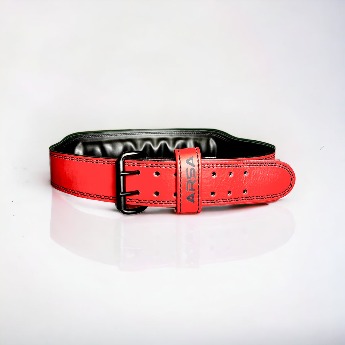 9MM Padded Weightlifting Belt - Red Skull