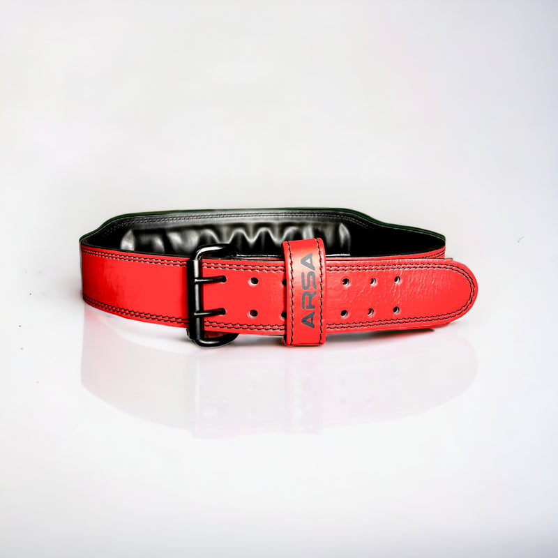 9MM Padded Weightlifting Belt - Red Skull