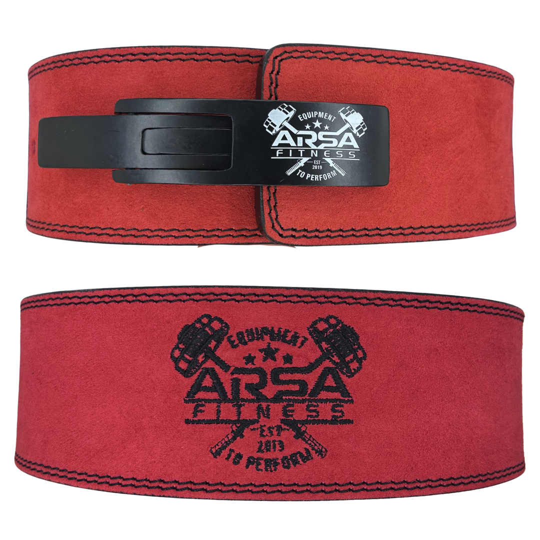 Competition Grade 10MM - Red Suede Lever Belt